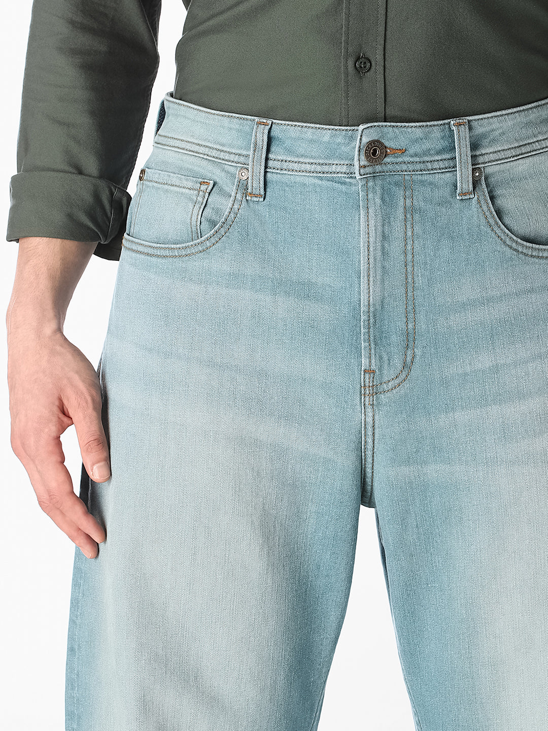 Light Blue Barrel Loose Fit Jeans