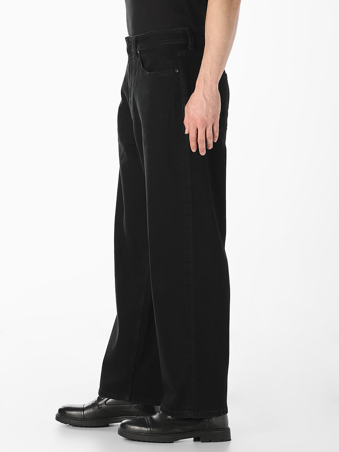 Black 5 Pocket Loose Fit Jeans