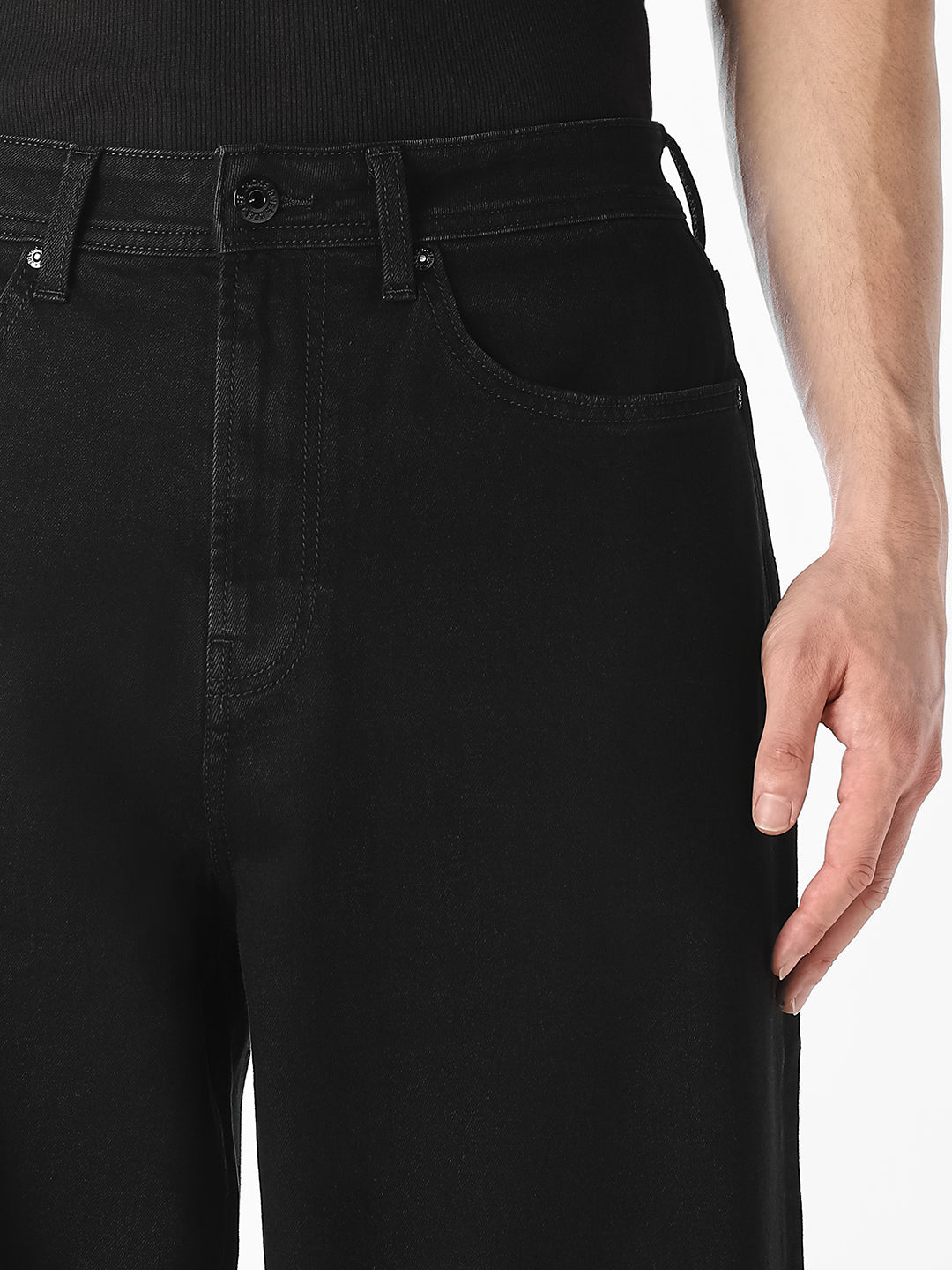 Black 5 Pocket Loose Fit Jeans