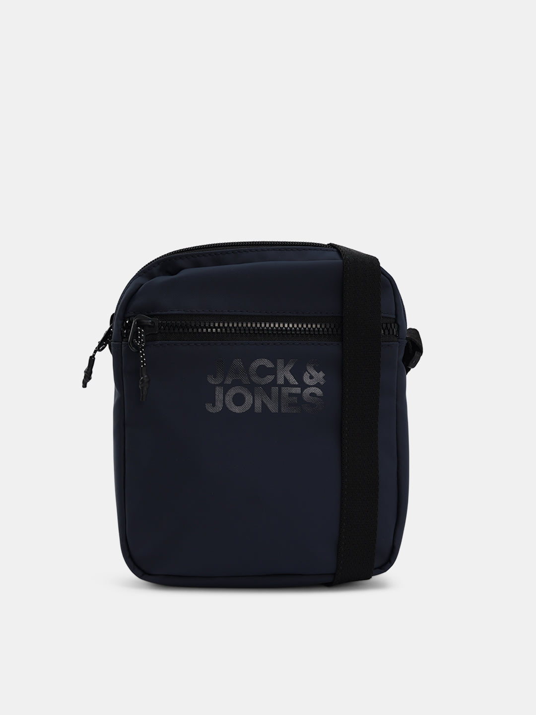 Navy Blue Logo Print Crossbody Bag