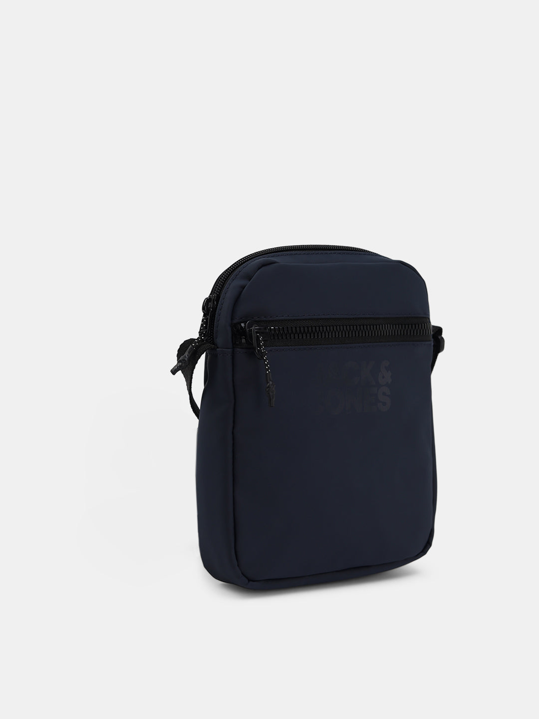 Navy Blue Logo Print Crossbody Bag