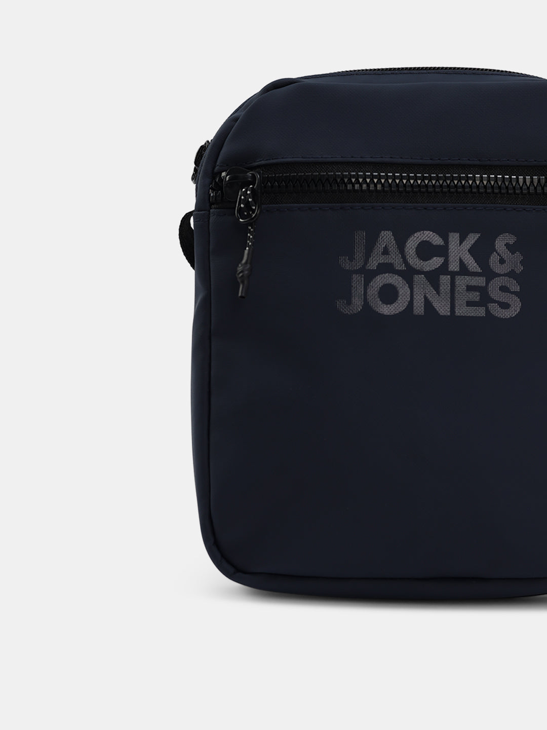 Navy Blue Logo Print Crossbody Bag