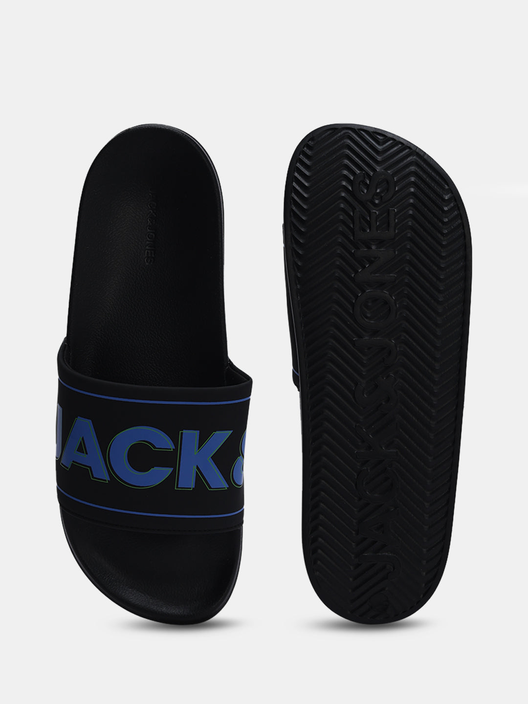 Black Oversized Logo Pool Sliders