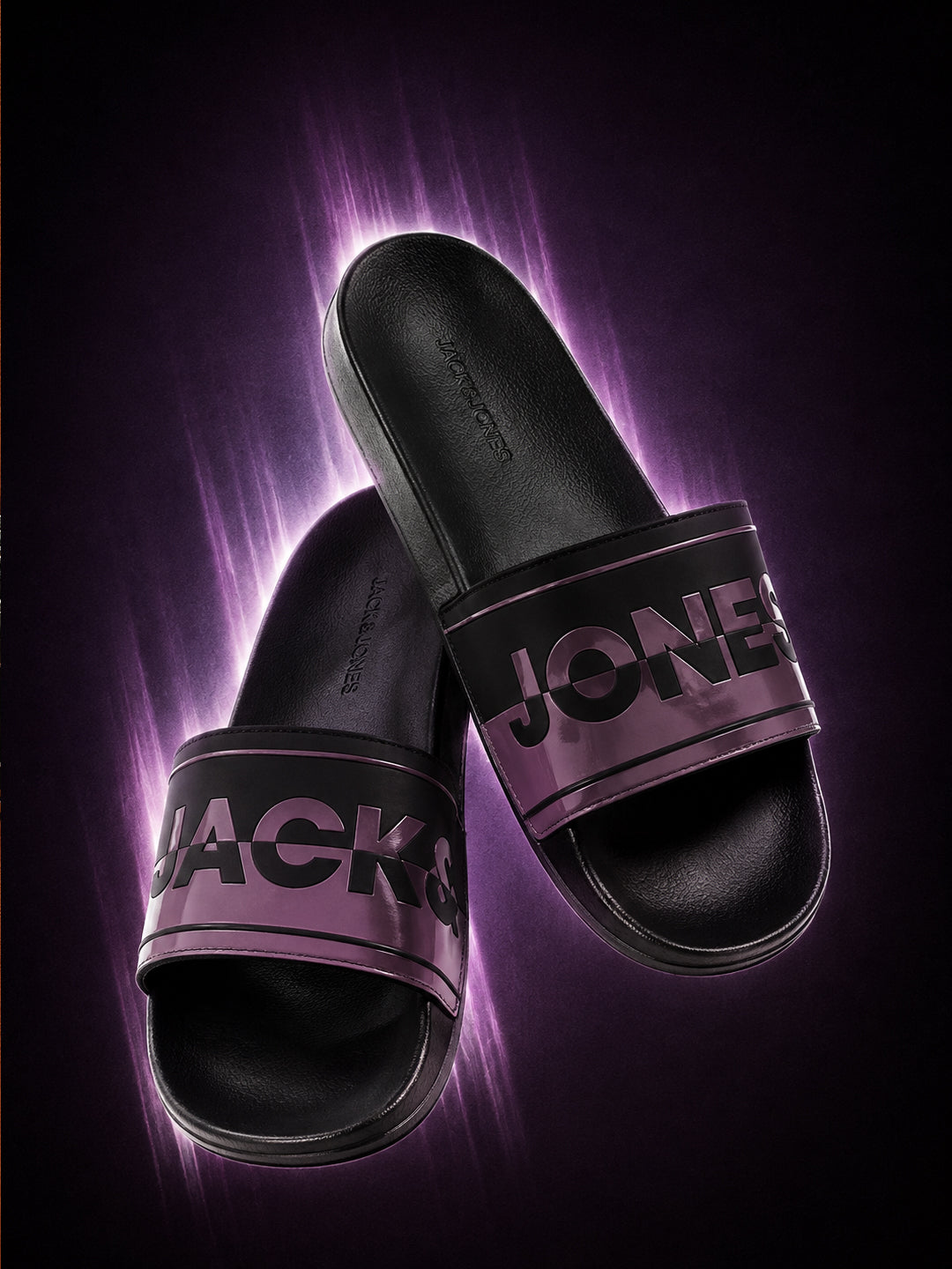 Black Printed Pool Sliders