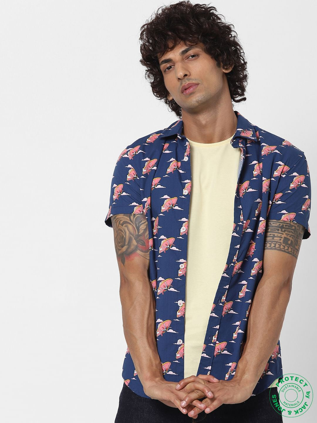 Light Yellow Crew Neck T-shirt - S