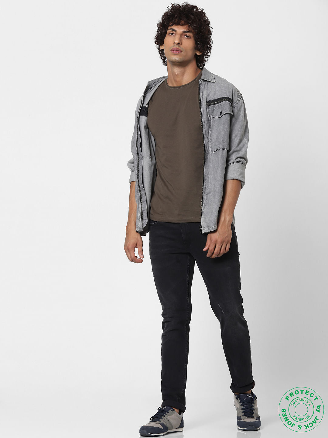 Brown Crew Neck T-shirt - S