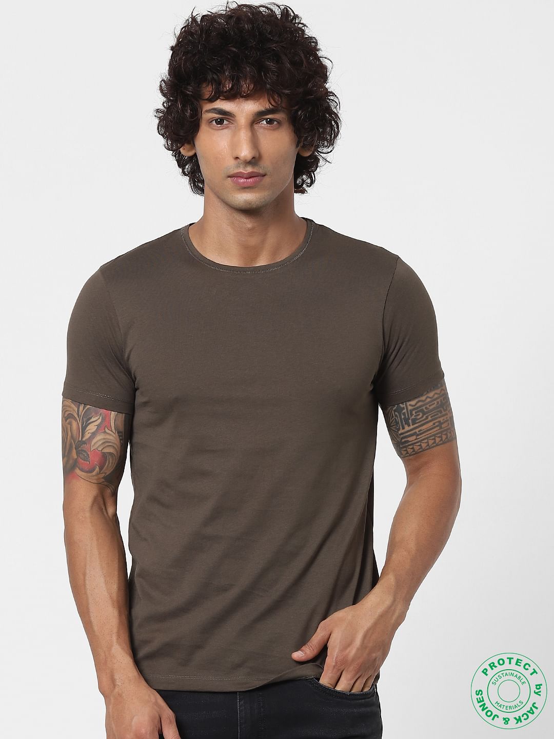 Brown Crew Neck T-shirt