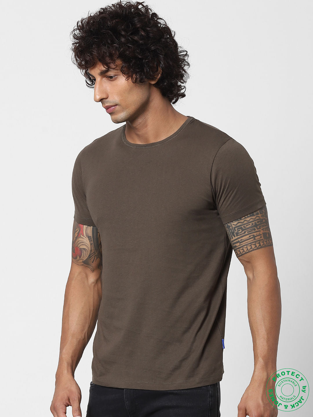 Brown Crew Neck T-shirt