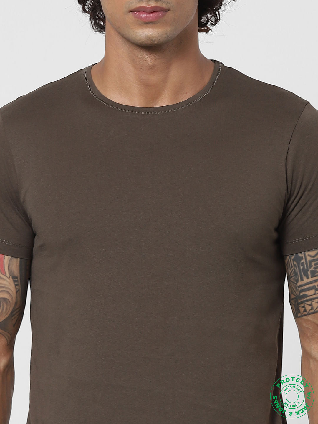 Brown Crew Neck T-shirt