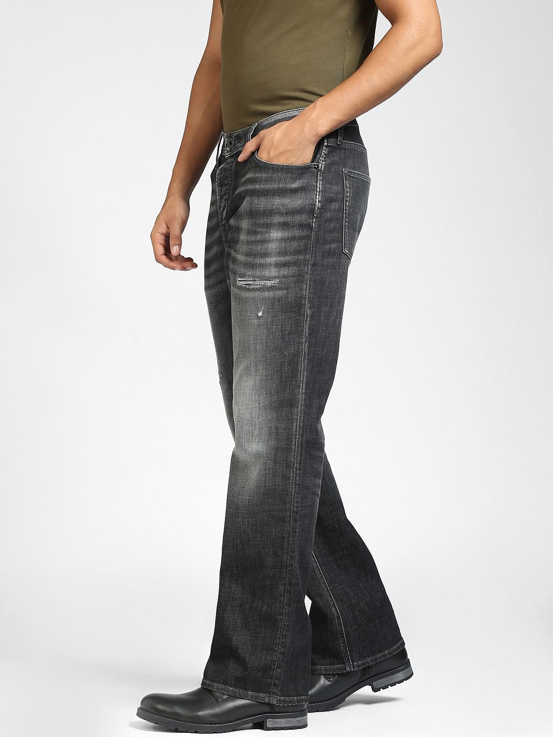 Black High Rise Bootcut Jeans