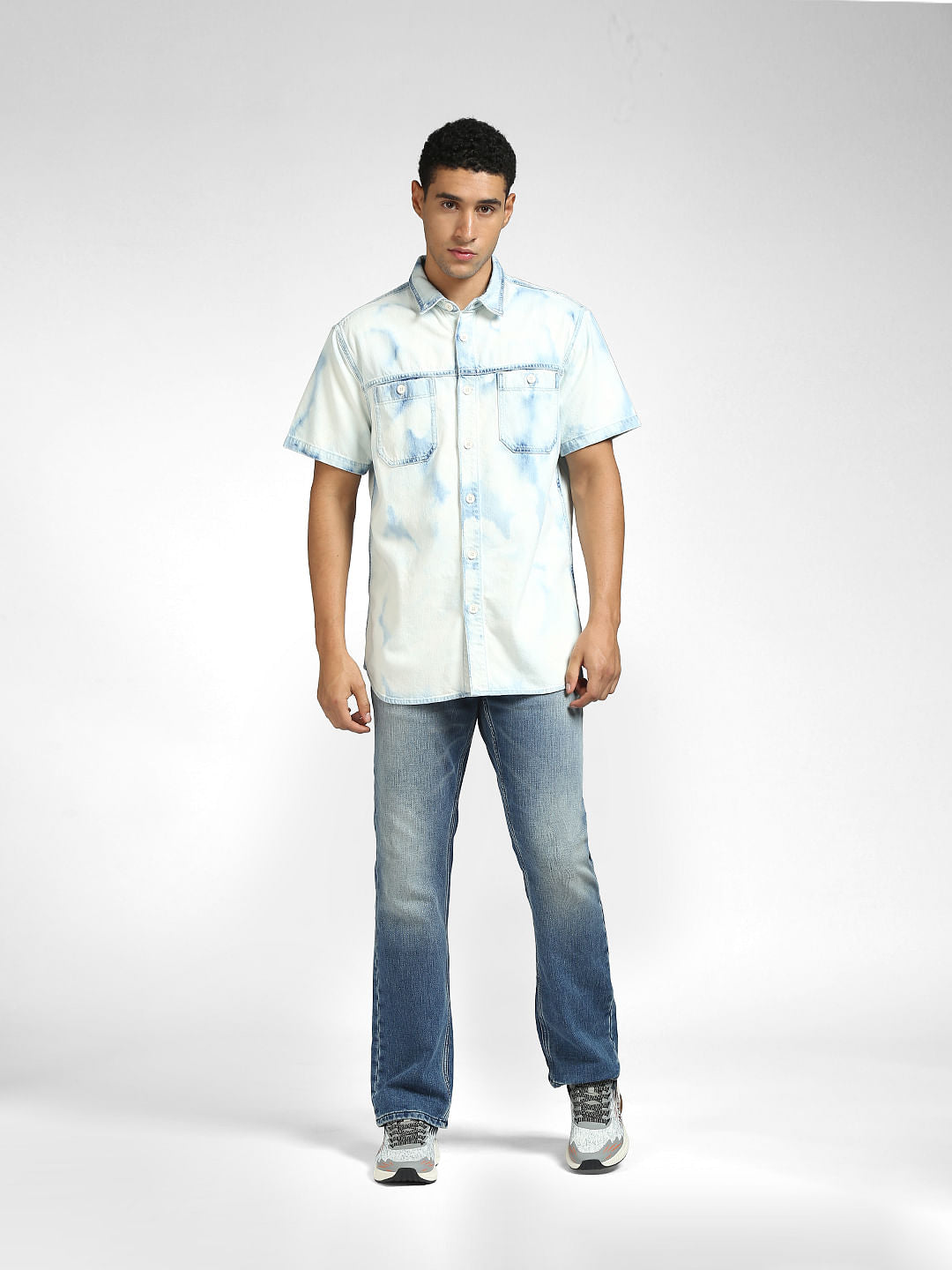 Blue Denim Half Sleeves Shirt