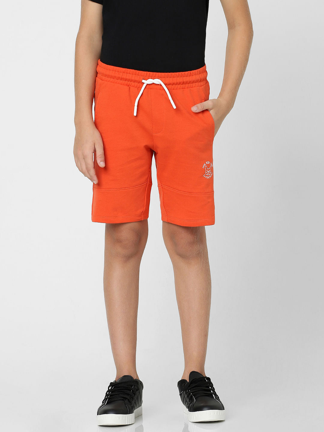 Boys Red Cotton Sweatshorts