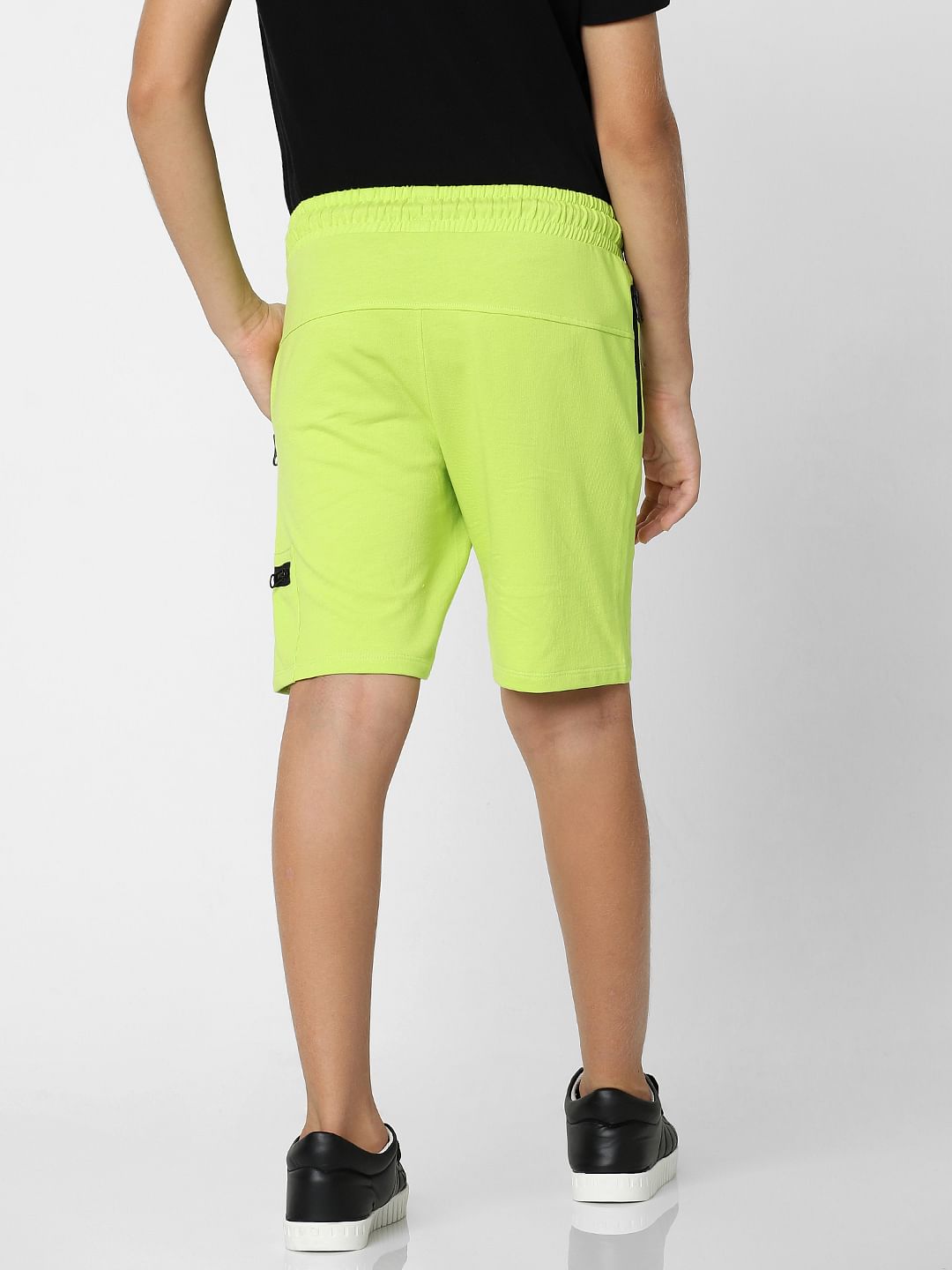 Boys Green Cotton Sweatshorts