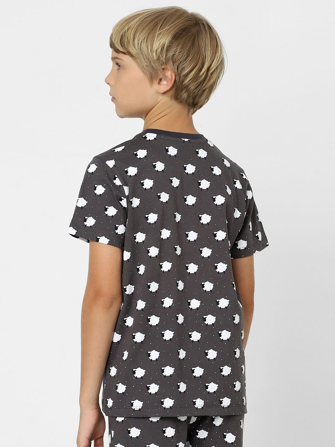 Boys Grey T-shirt & Shorts Sleepwear Set