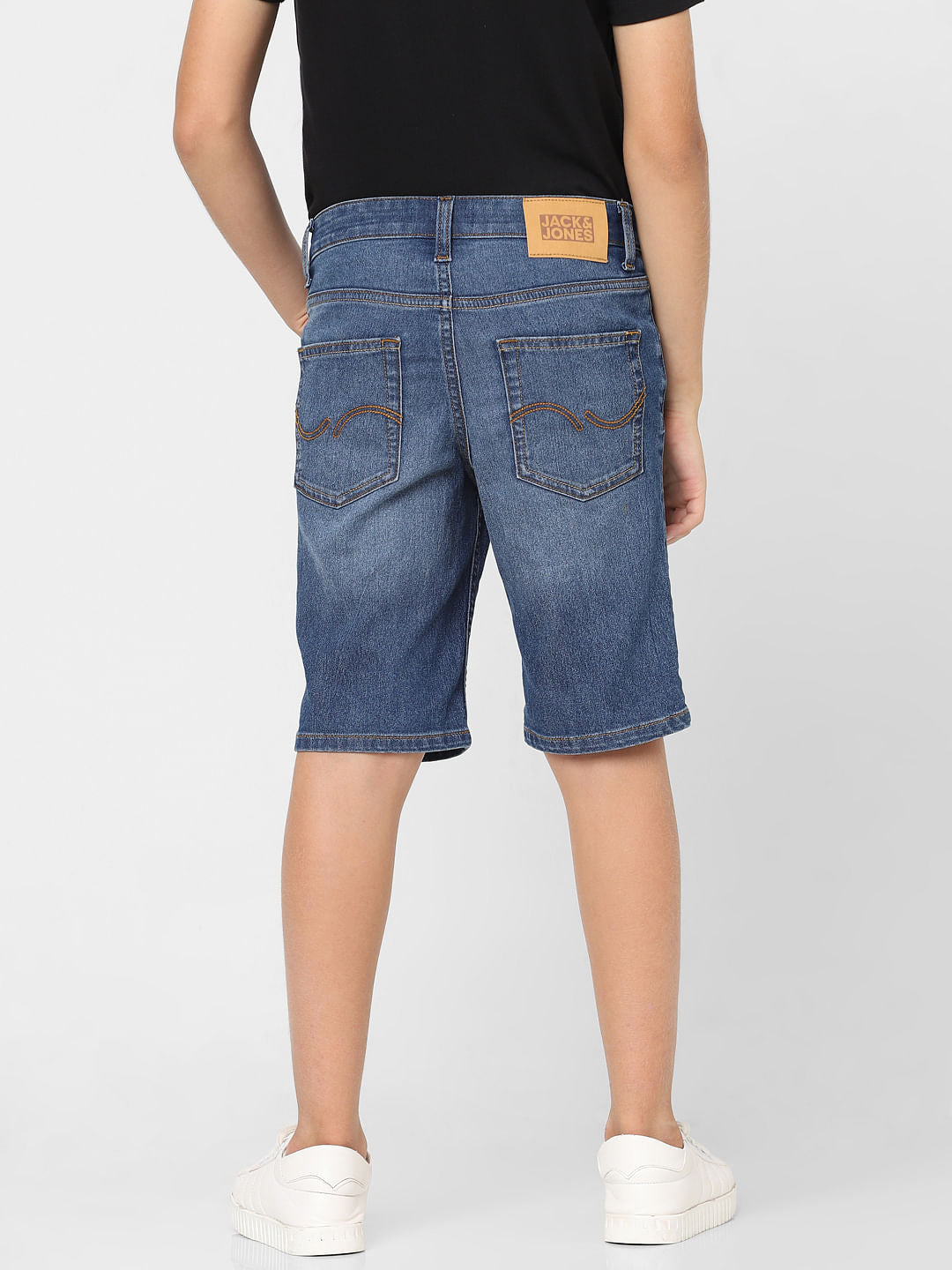 Boys Blue Mid Rise Denim Shorts