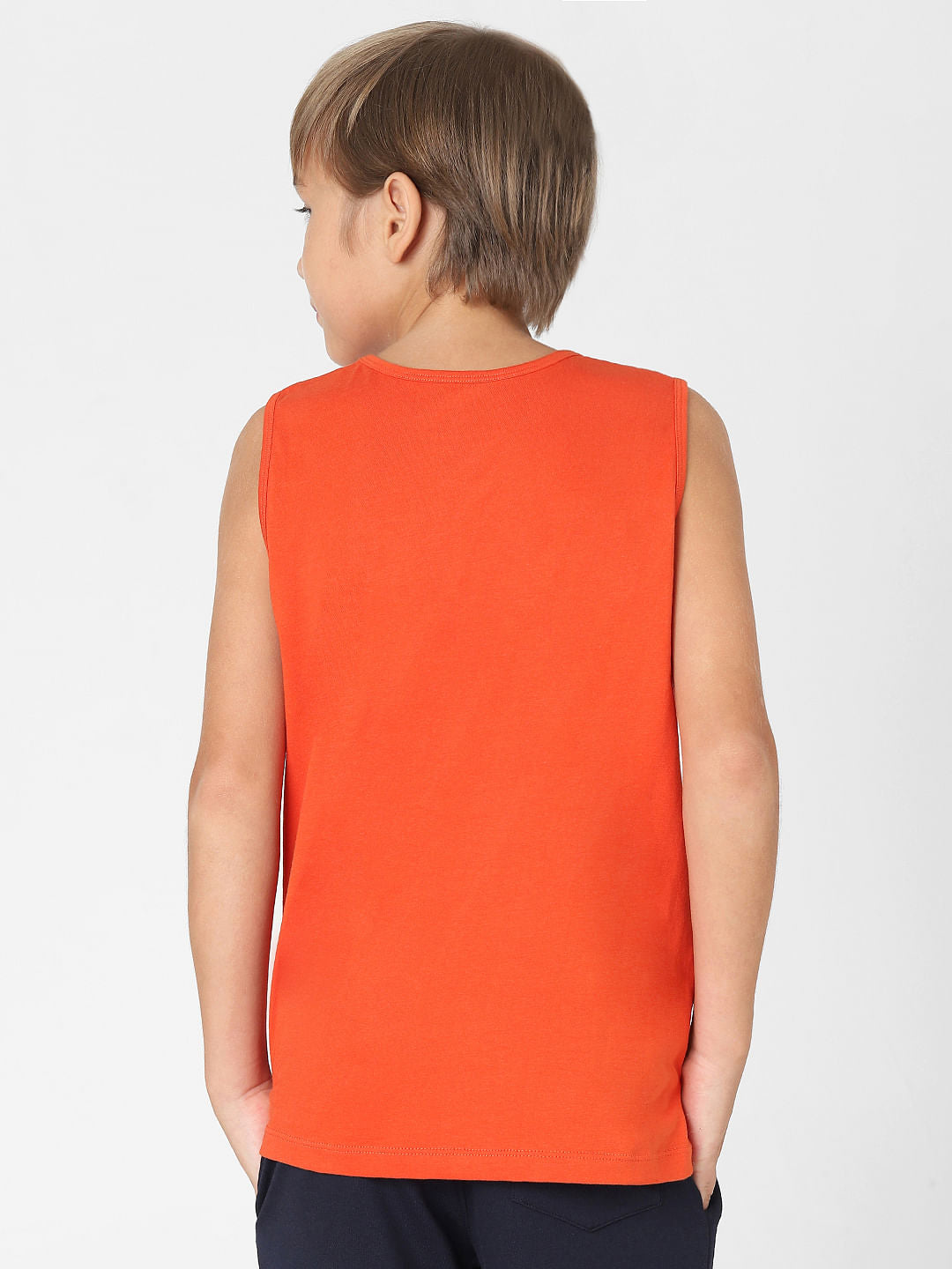 BOYS Red Logo Print T-shirt Vest