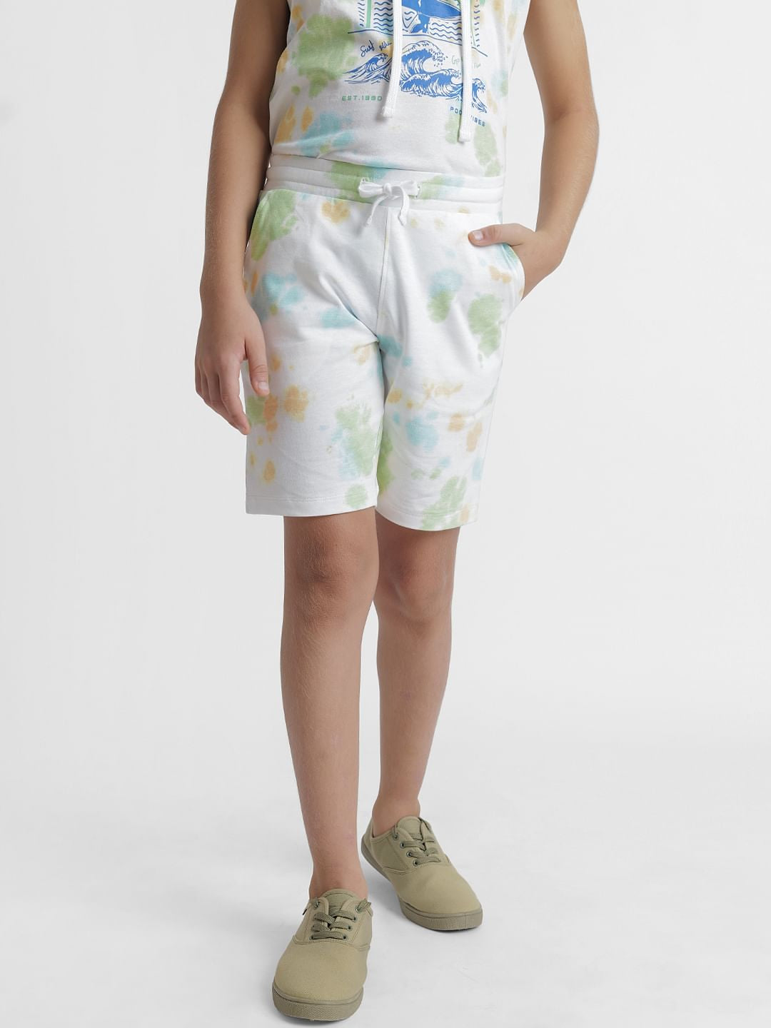 Ash Green Tie-Dye Co-ord Set Shorts