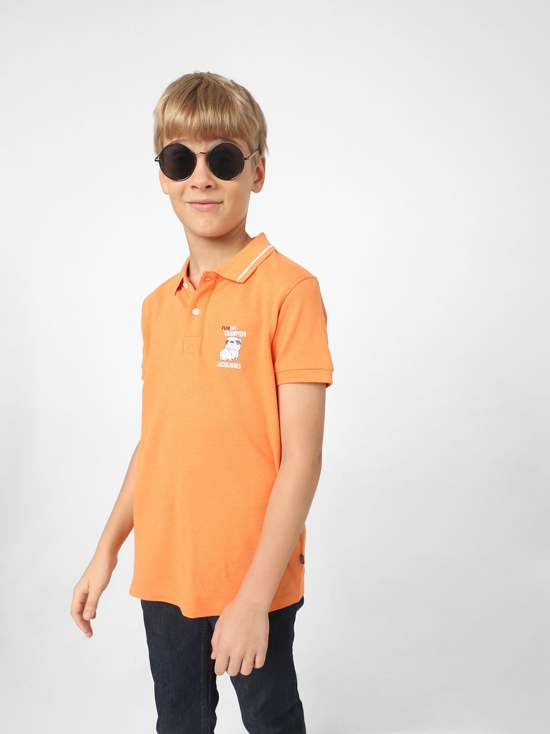Boys Orange Polo T-shirt - 4/5Y