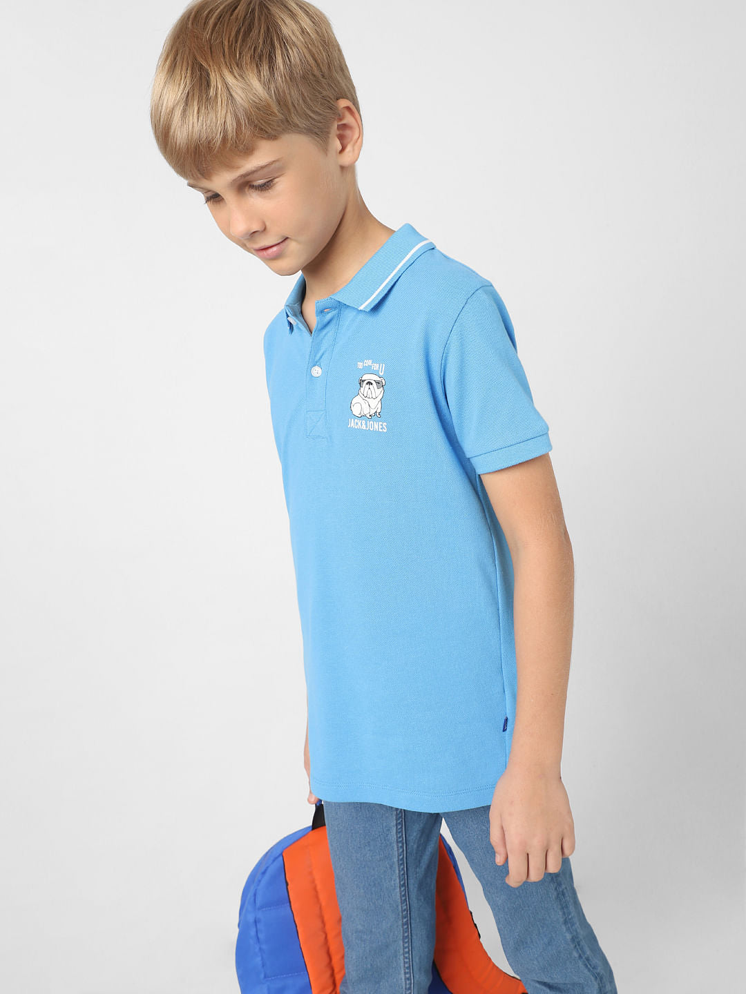 Boys Blue Polo T-shirt - 4/5Y