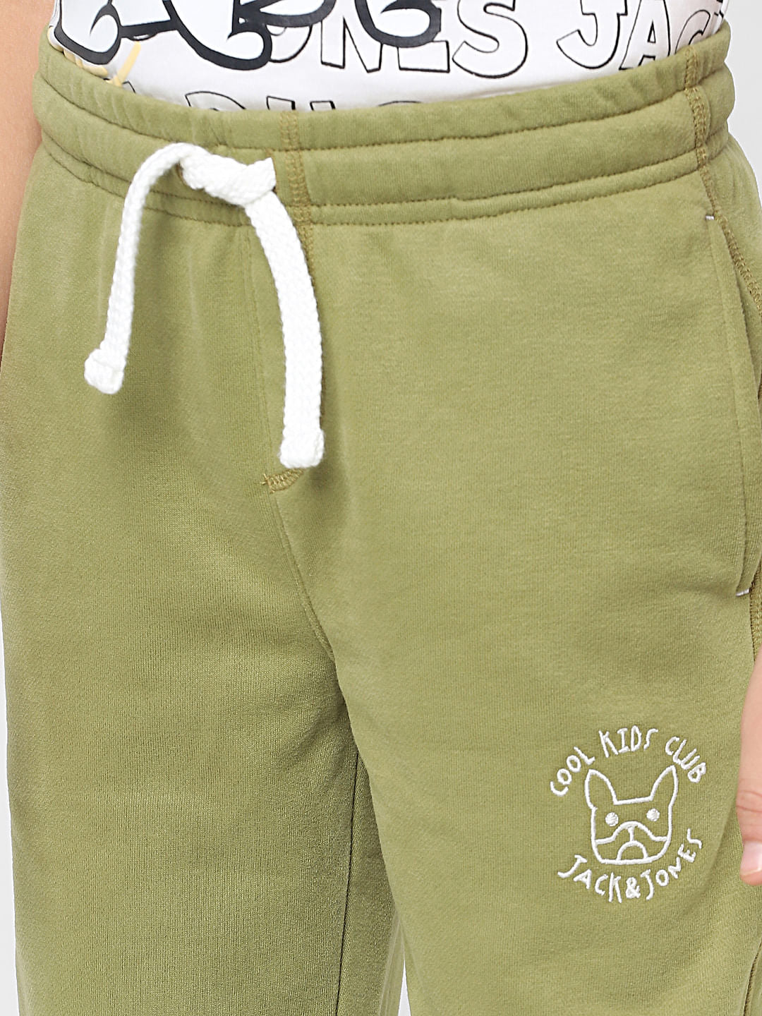 Boys Green Mid Rise Sweatpants