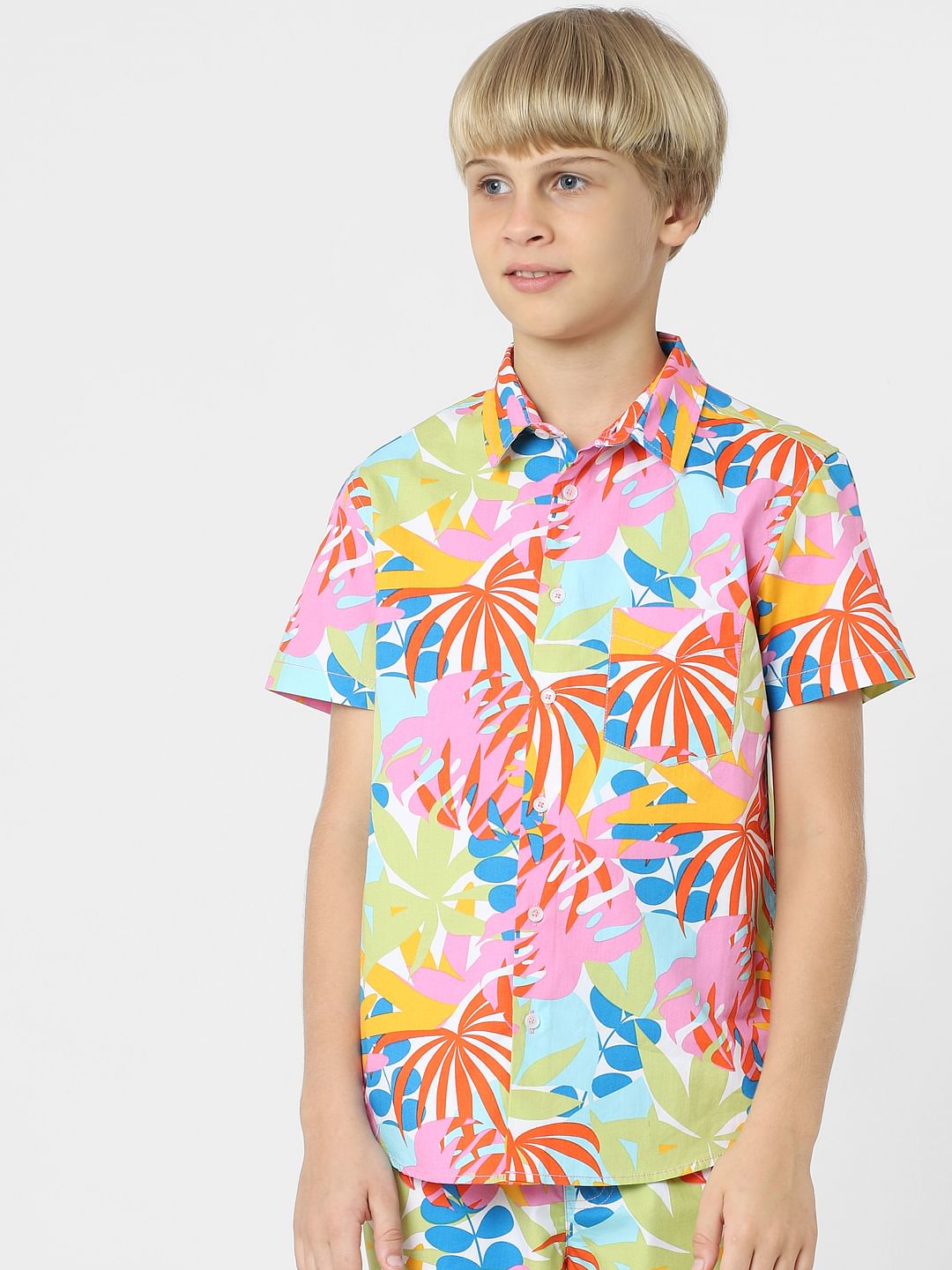 BOYS Pink Printed Co-ord Set Shirt