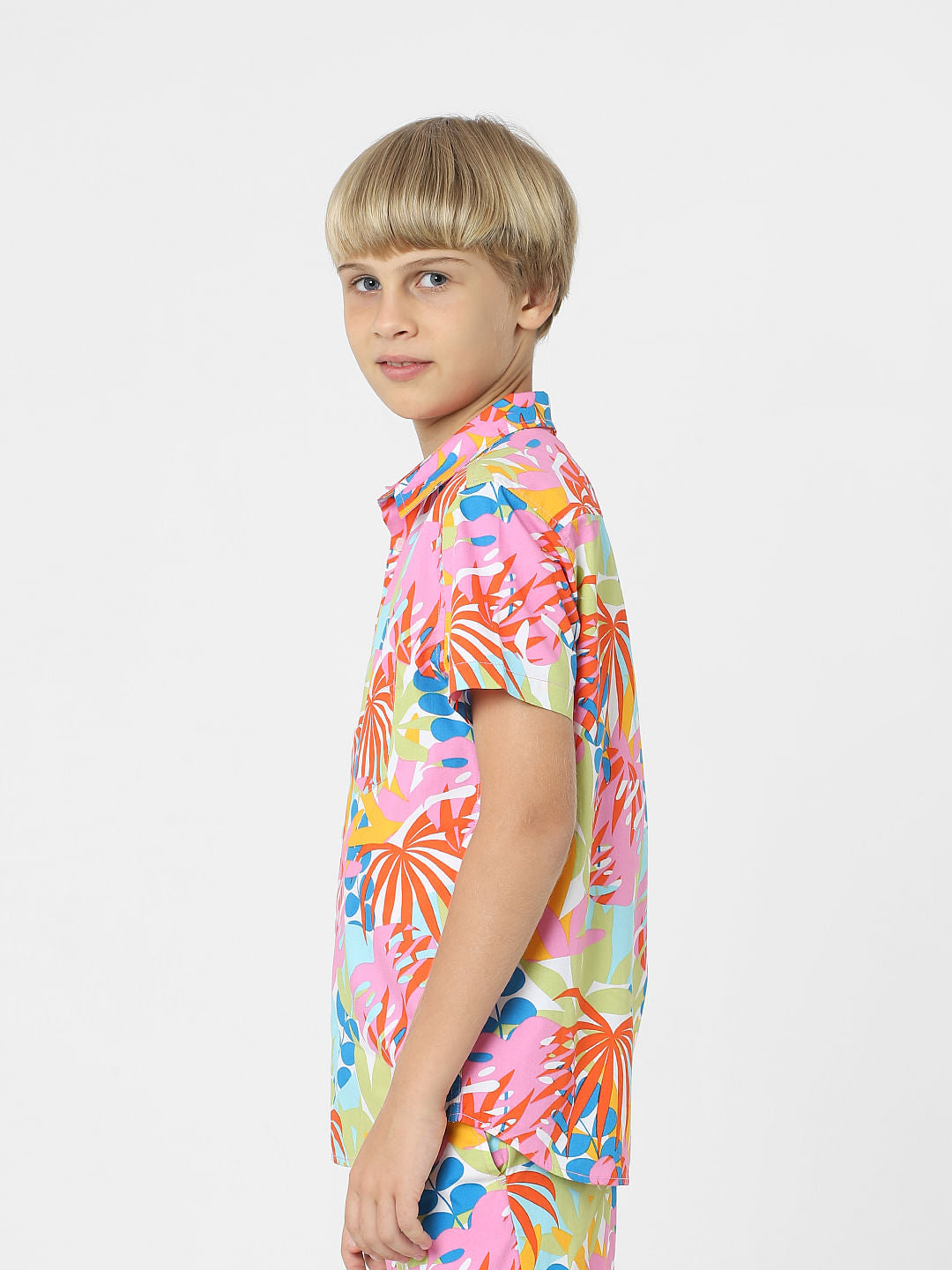 BOYS Pink Printed Co-ord Set Shirt