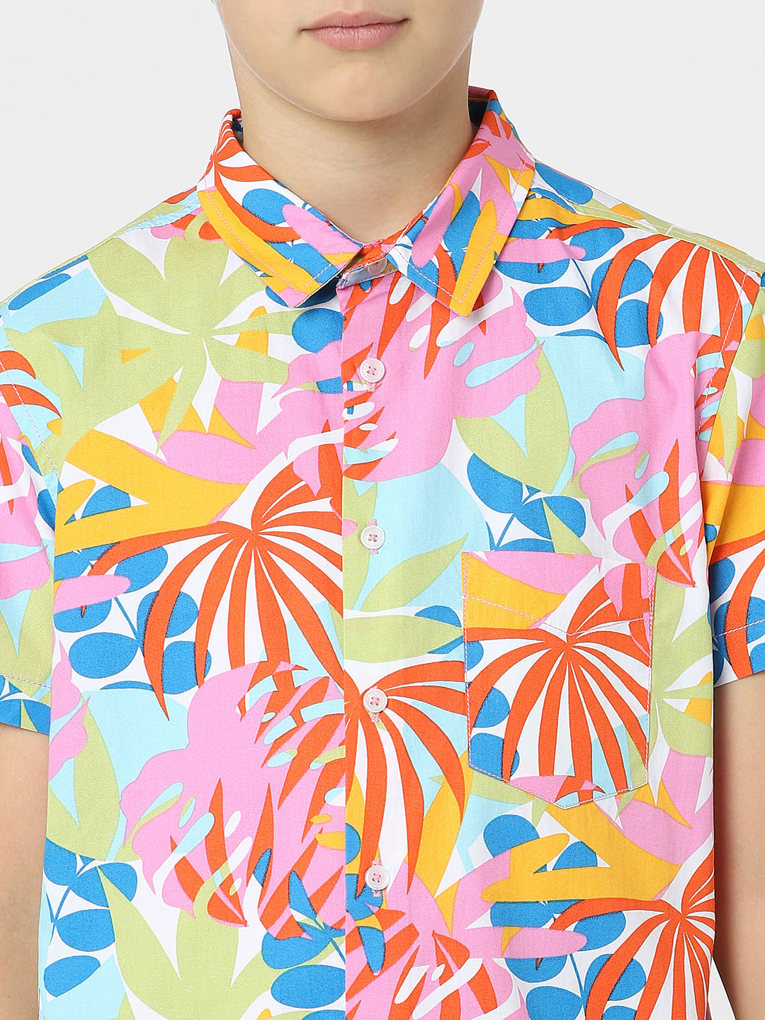 BOYS Pink Printed Co-ord Set Shirt