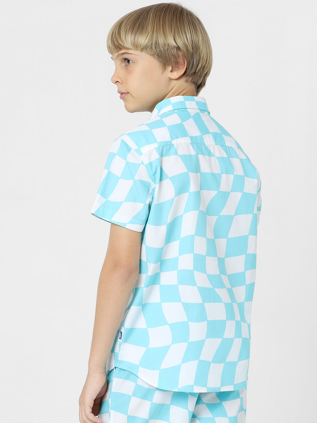 BOYS White Check Print Shirt