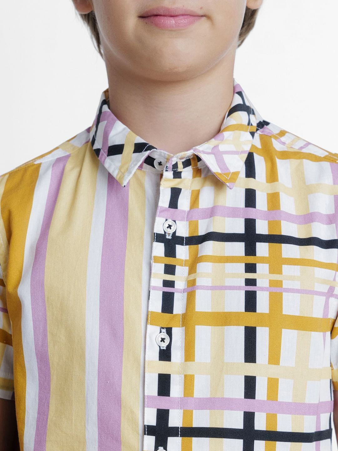 Yellow Printed Short Sleeves Shirt