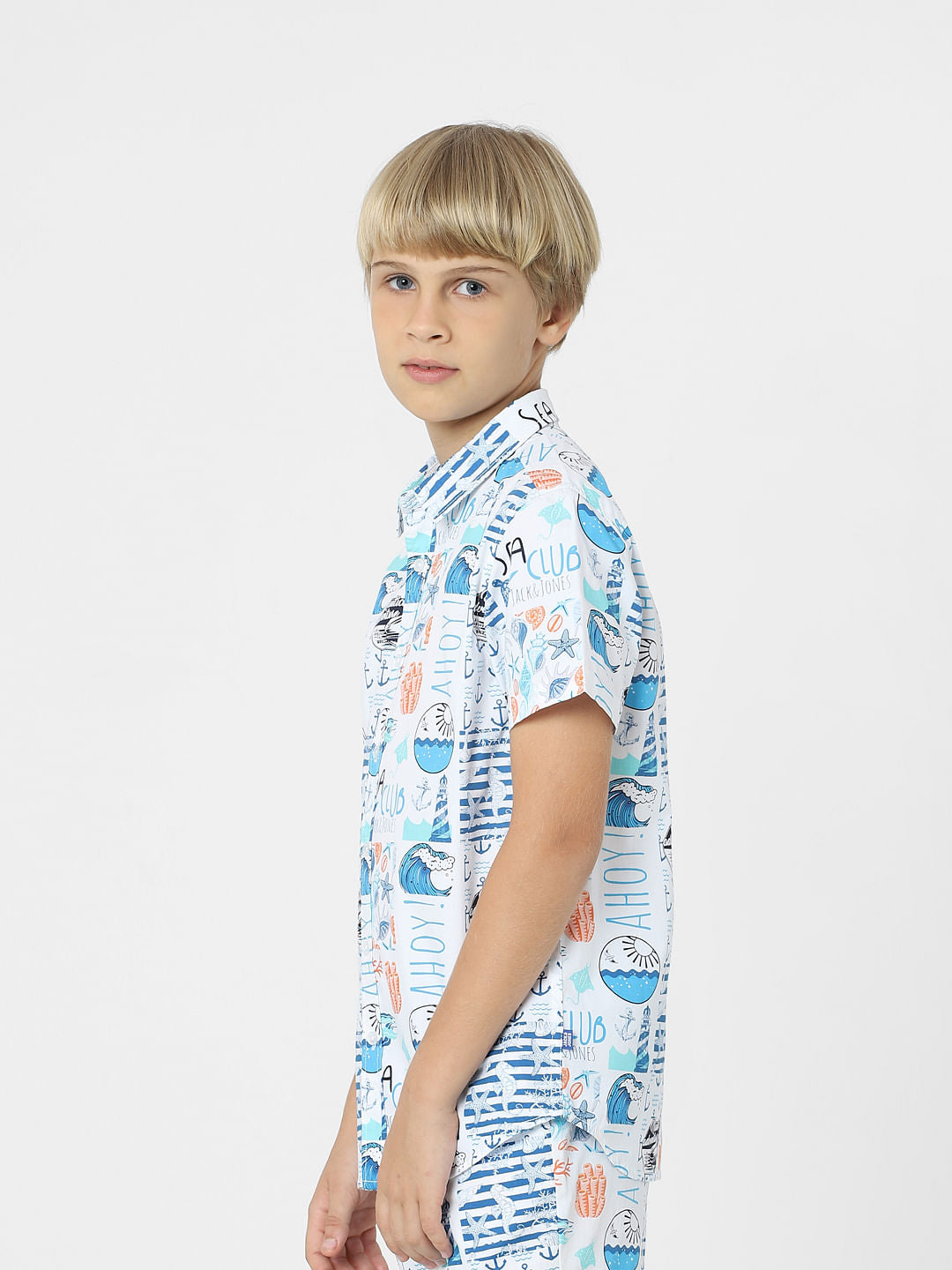 BOYS White Abstract Print Shirt