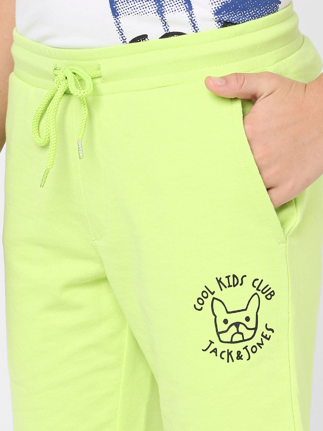 Boys Green Mid Rise Sweatshorts