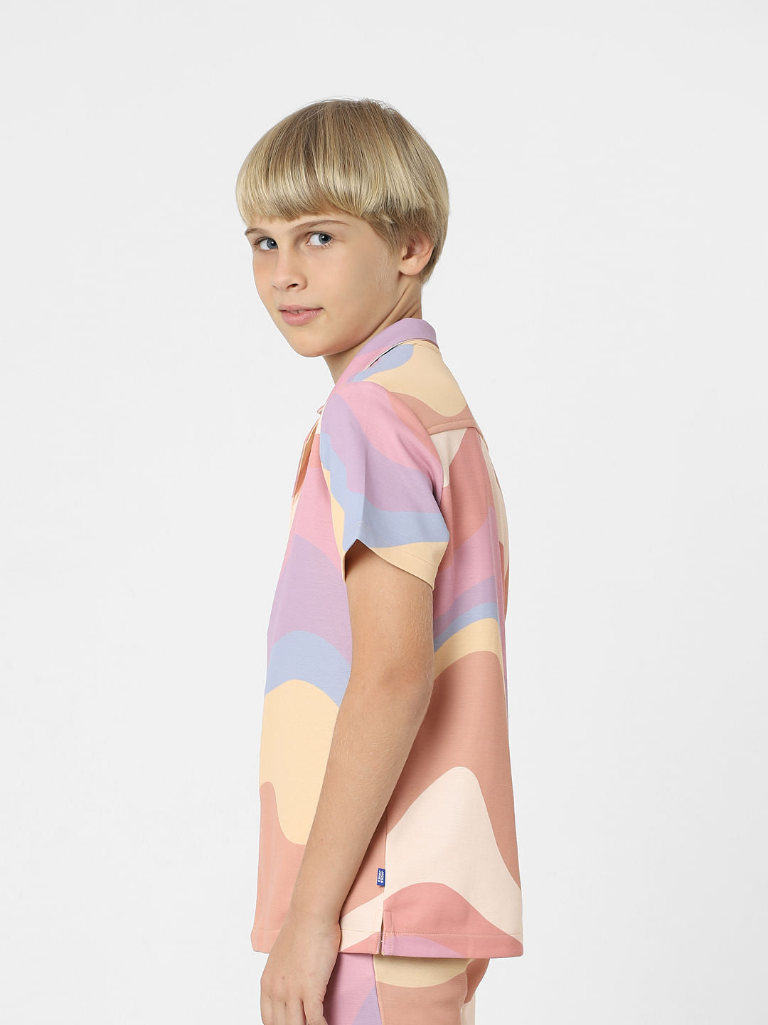 BOYS Pink Abstract Print Co-ord Set Shirt