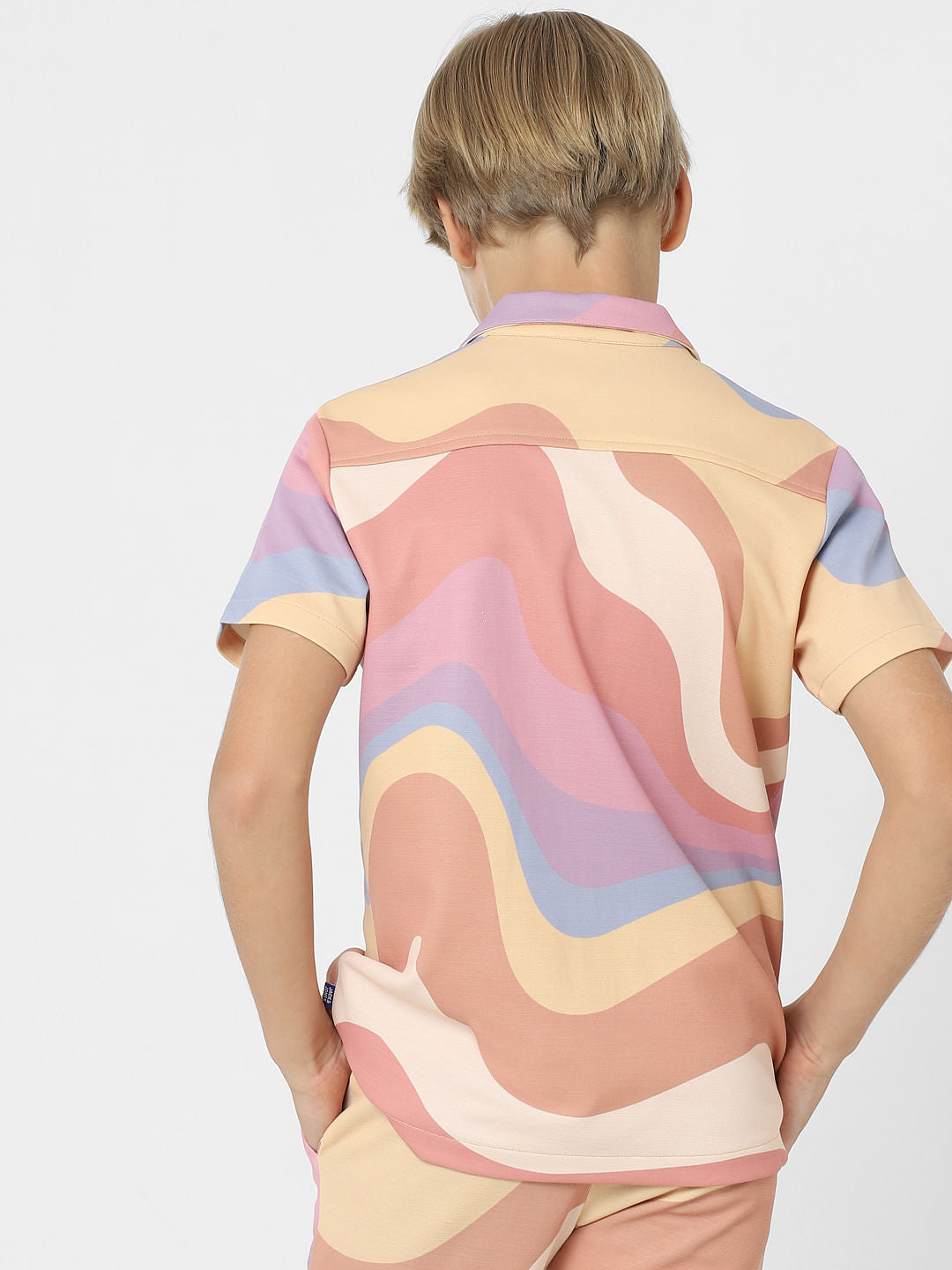 BOYS Pink Abstract Print Co-ord Set Shirt