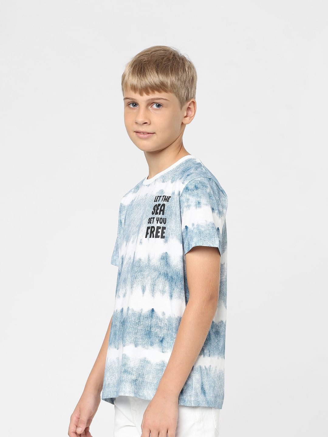 Boys Blue Graphic Print T-shirt