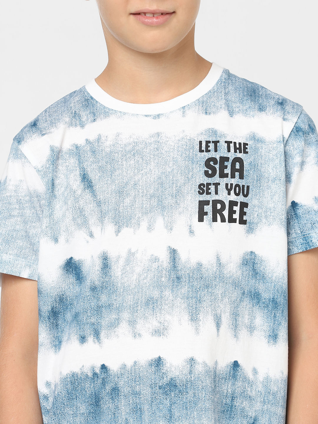 Boys Blue Graphic Print T-shirt