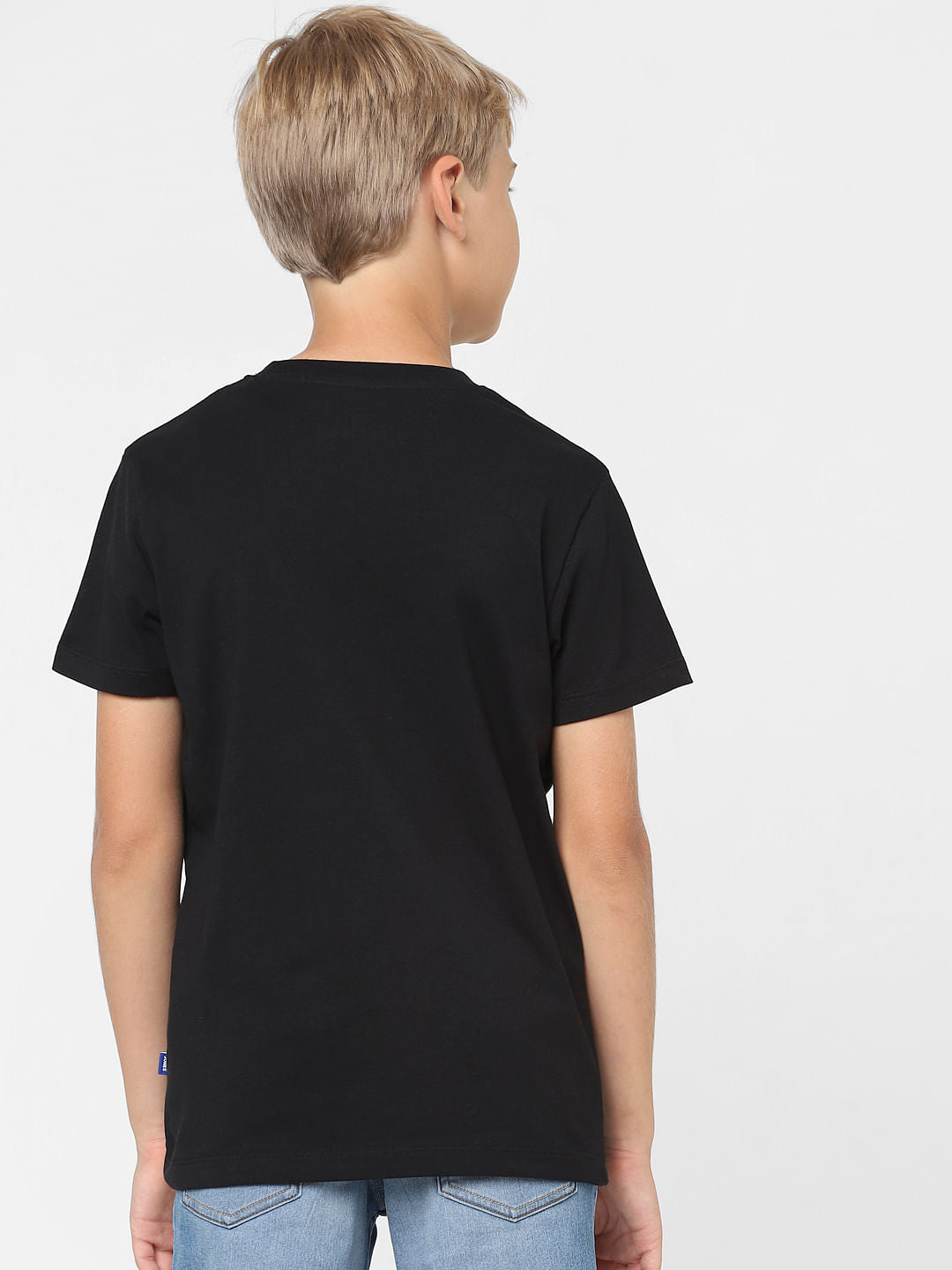 Boys Black Graphic Print T-shirt