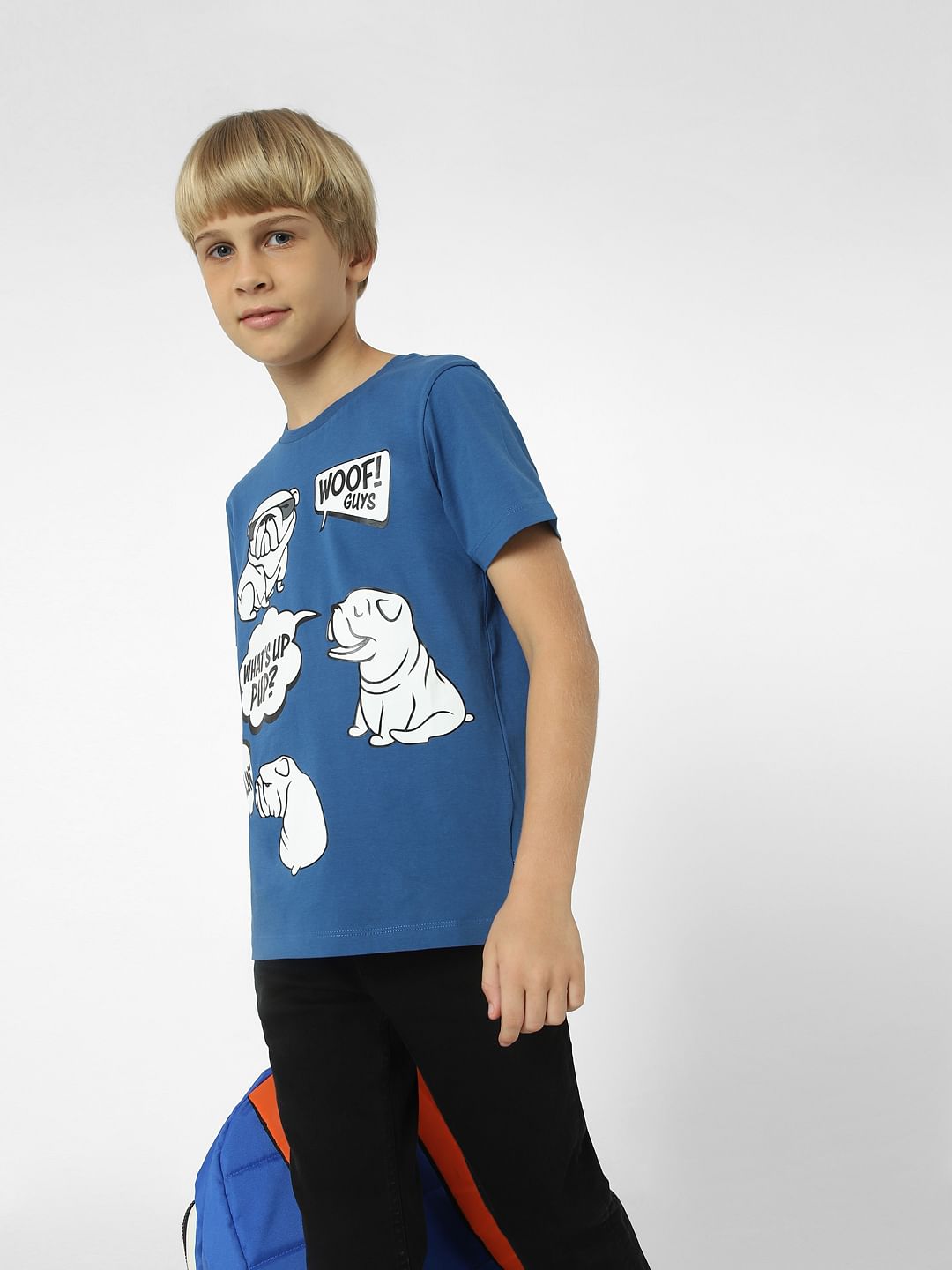 BOYS Blue Graphic Print T-shirt - 4/5Y