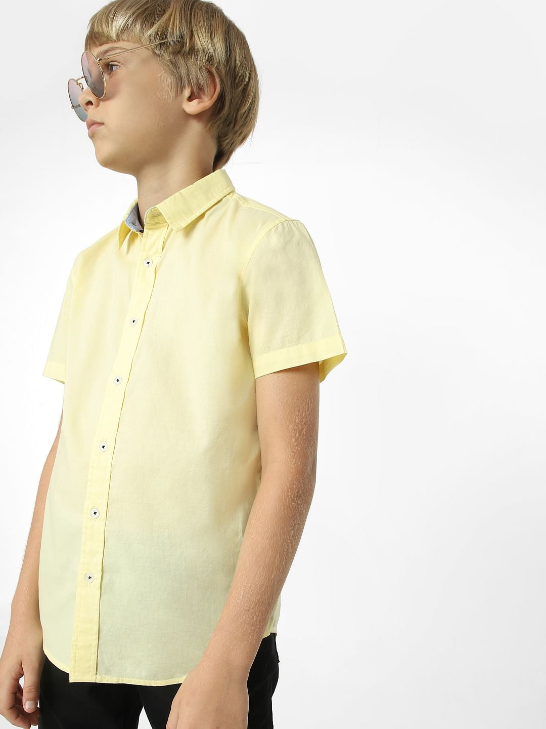 BOYS Yellow Short Sleeves Shirt - 4/5Y