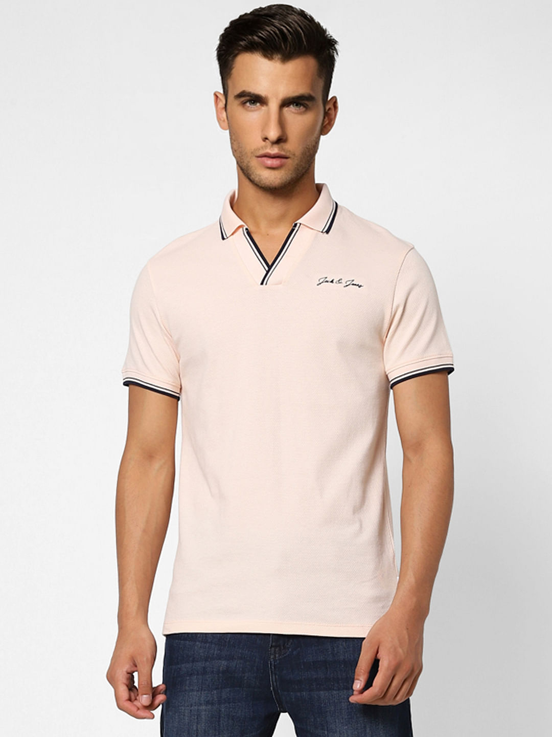 Lilac Contrast Tipping Polo T-shirt