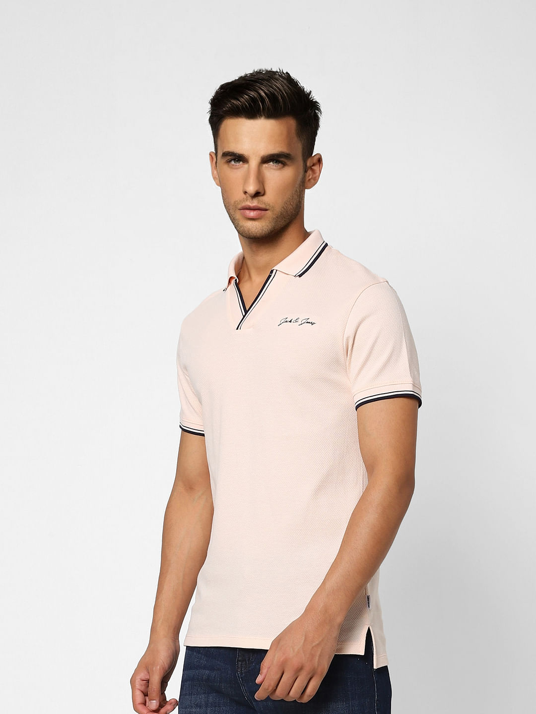Lilac Contrast Tipping Polo T-shirt