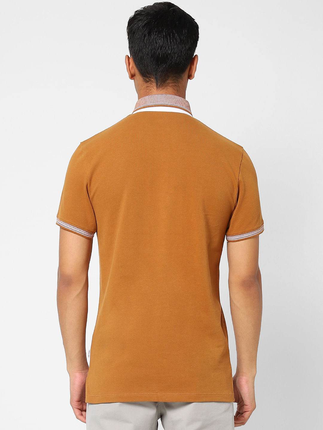 Brown Contrast Tipping Polo T-shirt