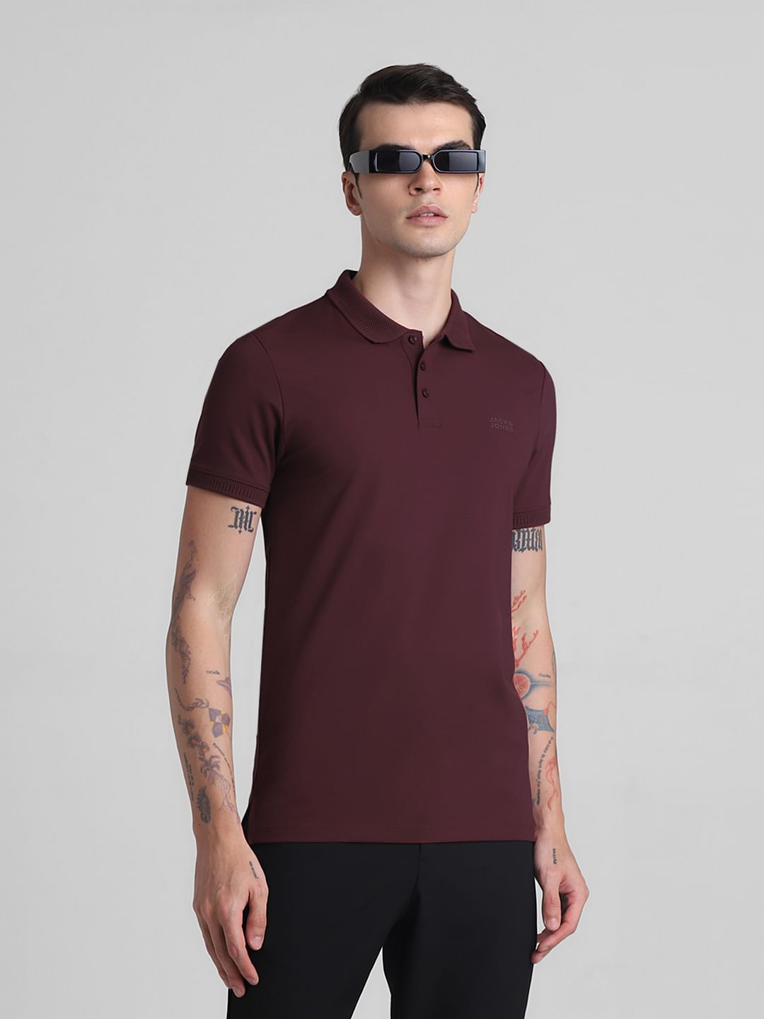 Dark Red Polo T-shirt - S