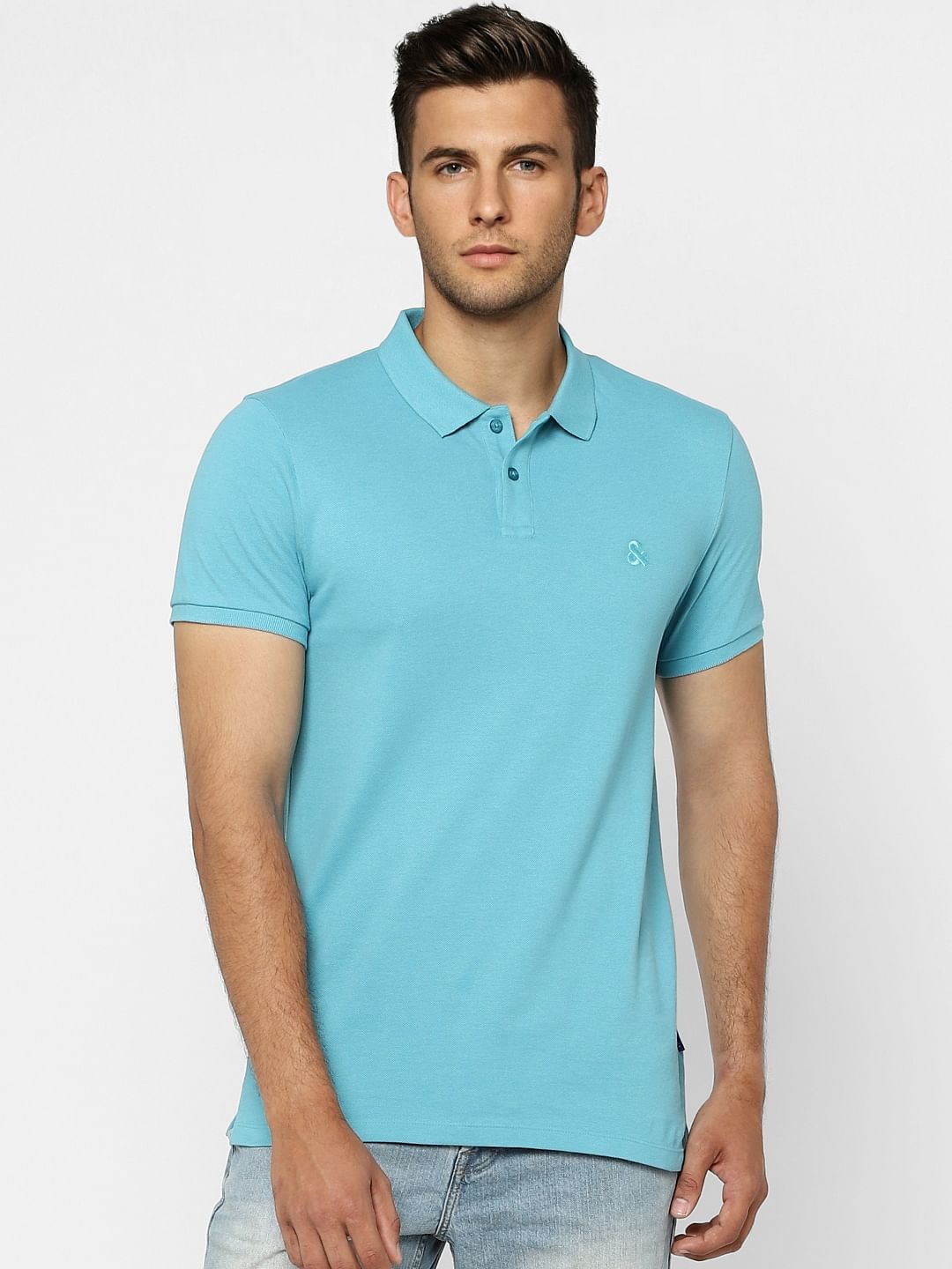 Blue Polo Neck T-shirt