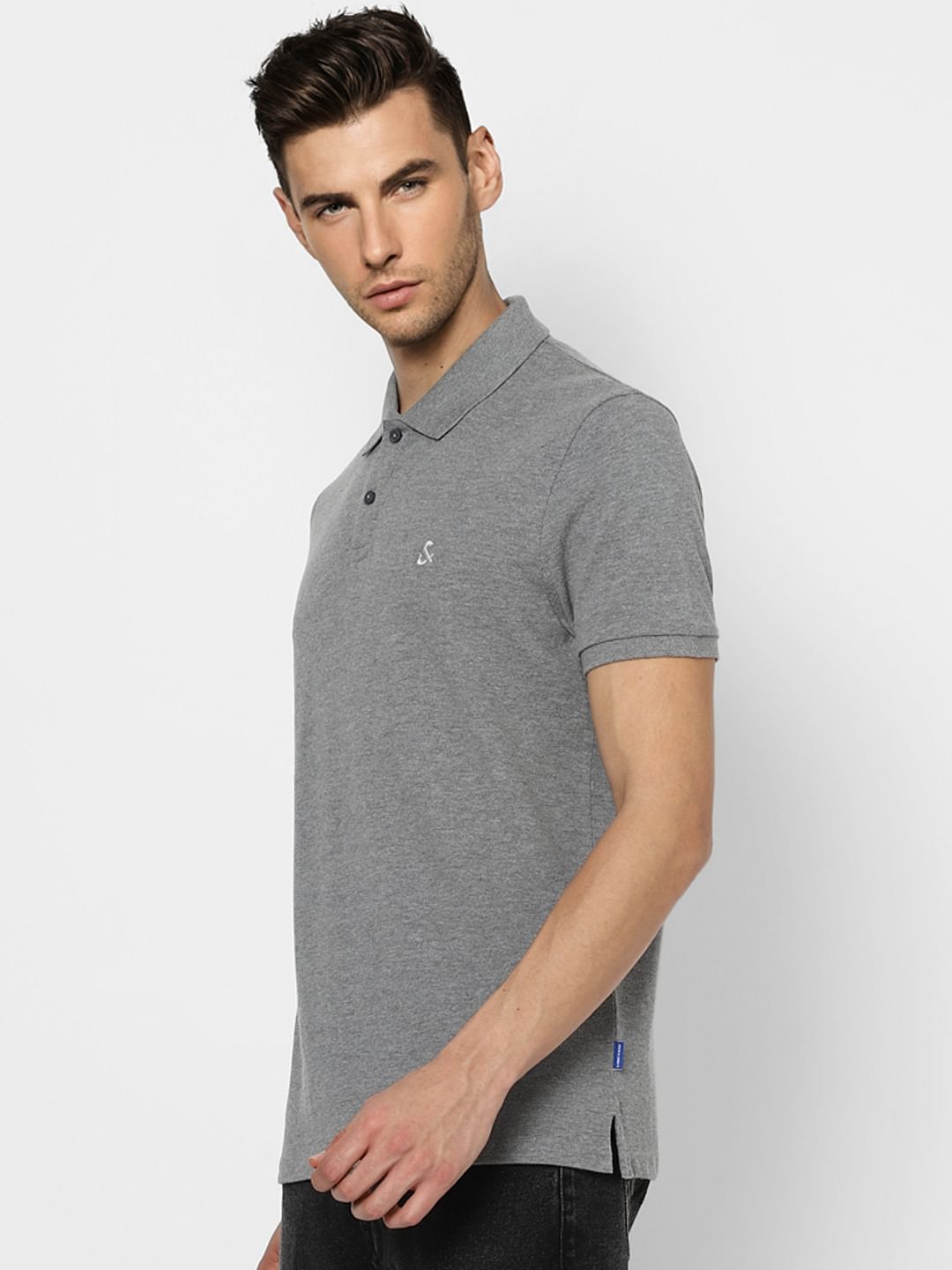 Grey Polo Neck T-shirt