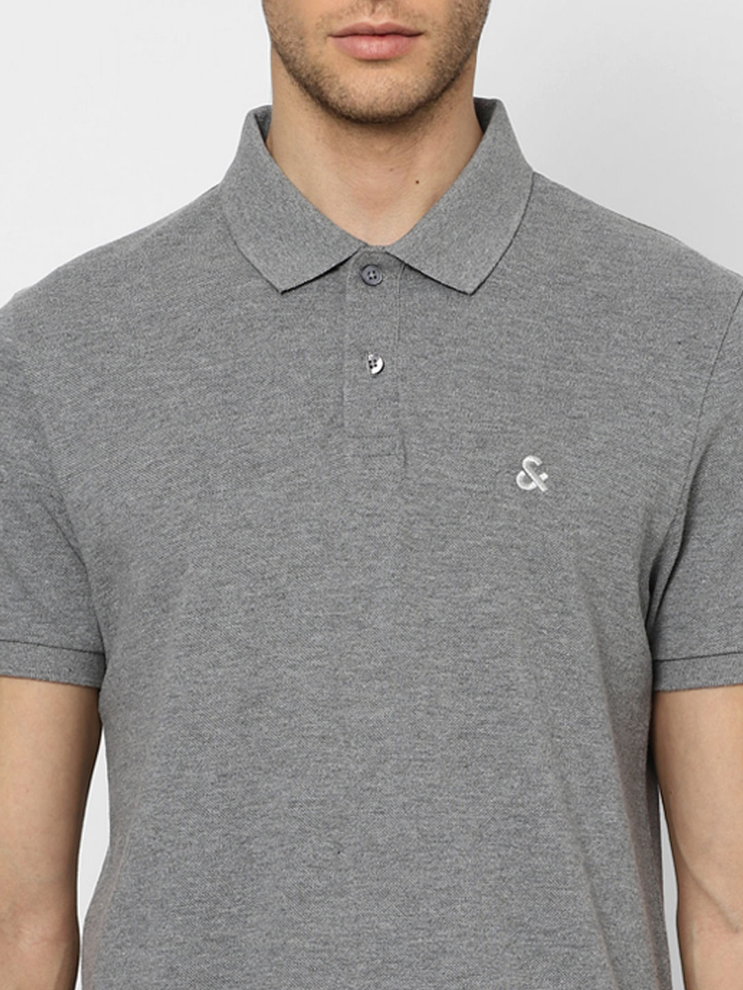 Grey Polo Neck T-shirt