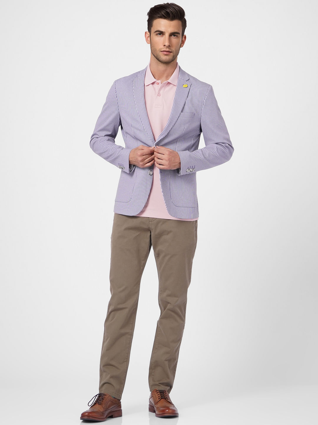 Pink Polo Neck T-shirt - S