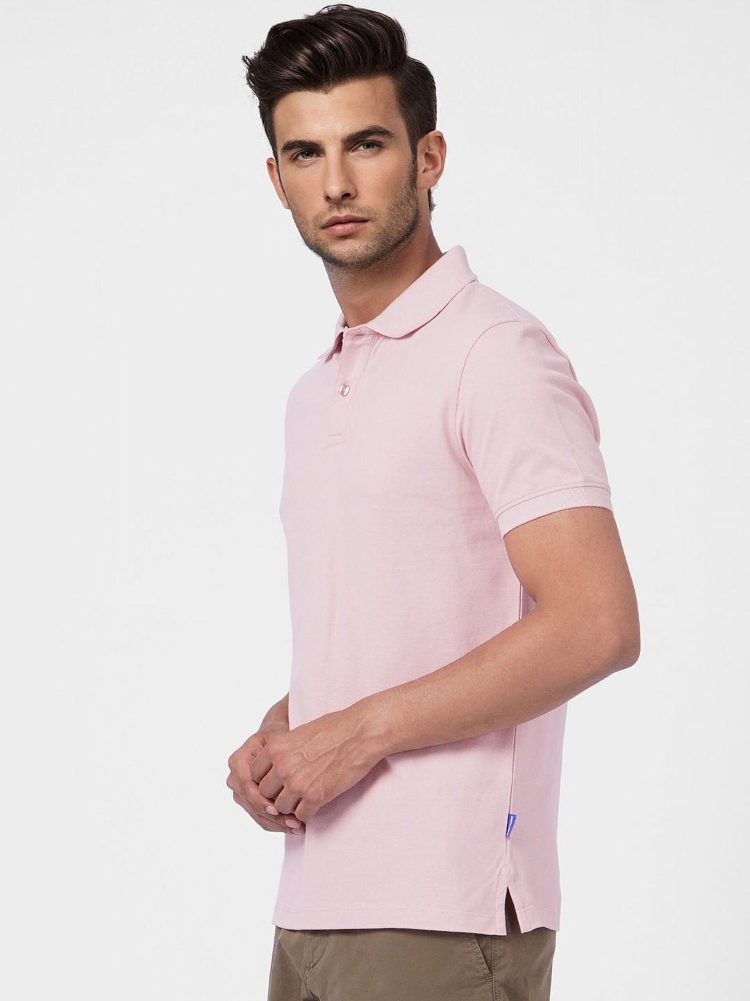 Pink Polo Neck T-shirt