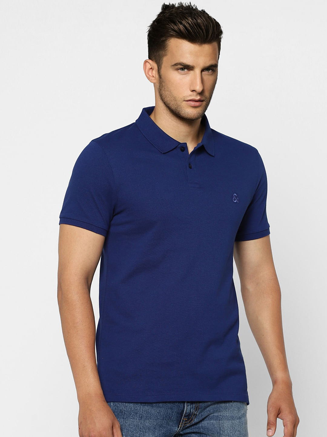 Blue Polo Neck T-shirt