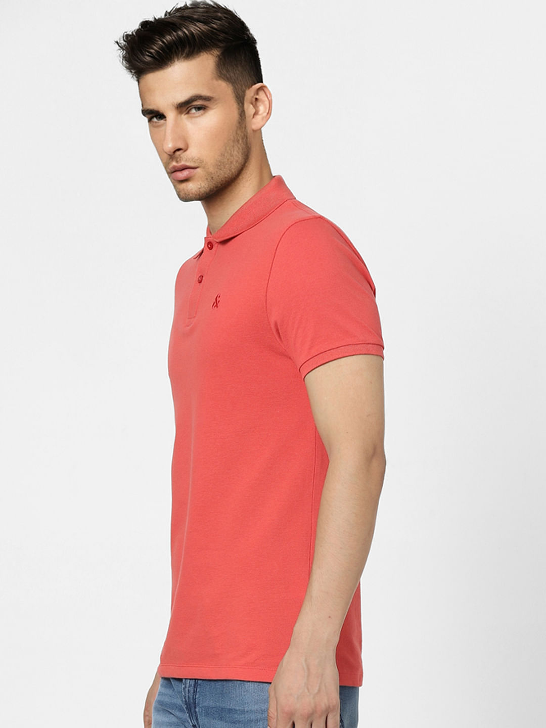Coral Polo Neck T-shirt