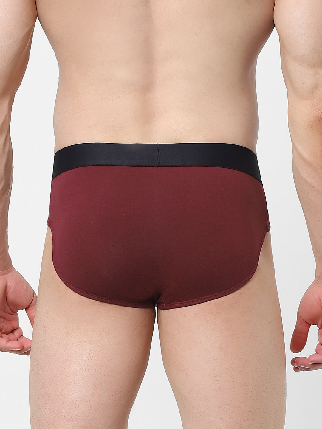 Maroon Logo Print Briefs